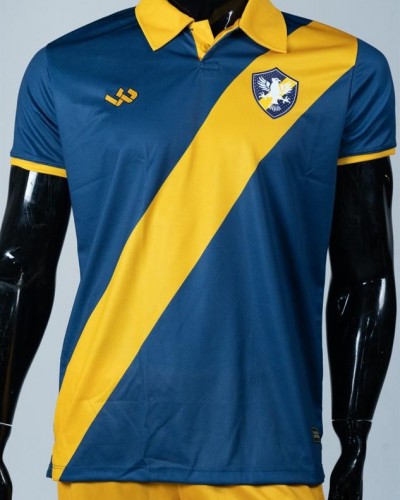 Camisa Retrô - Azul com Listra Amarela - 2023/24
