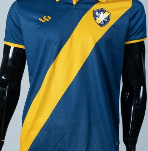 Camisa Retrô - Azul com Listra Amarela - 2023/24